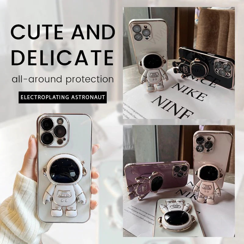 Electroplating Astronaut iPhone Case & Stand
