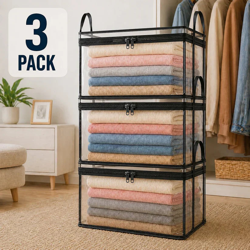 🔥📦Portable Large Heavy-Duty Thick Plastic Clear Storage Box with Hinged Lid | Home, Travel & Camping