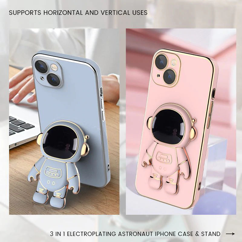 Electroplating Astronaut iPhone Case & Stand