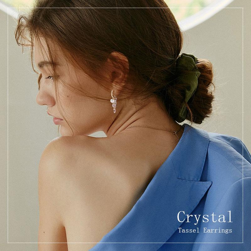 Crystal tassel earrings