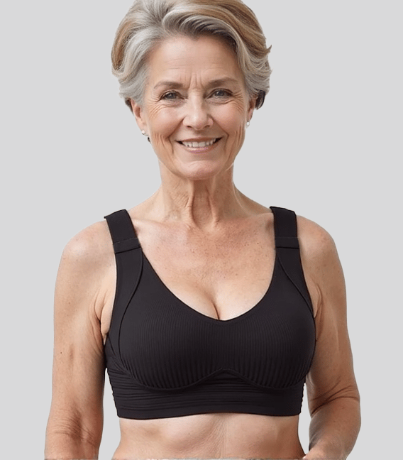 💕Subtle Striped Seamless Bra with W-Support – Comfort & Style!