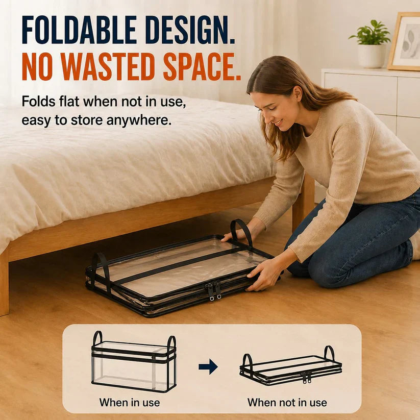 🔥📦Portable Large Heavy-Duty Thick Plastic Clear Storage Box with Hinged Lid | Home, Travel & Camping