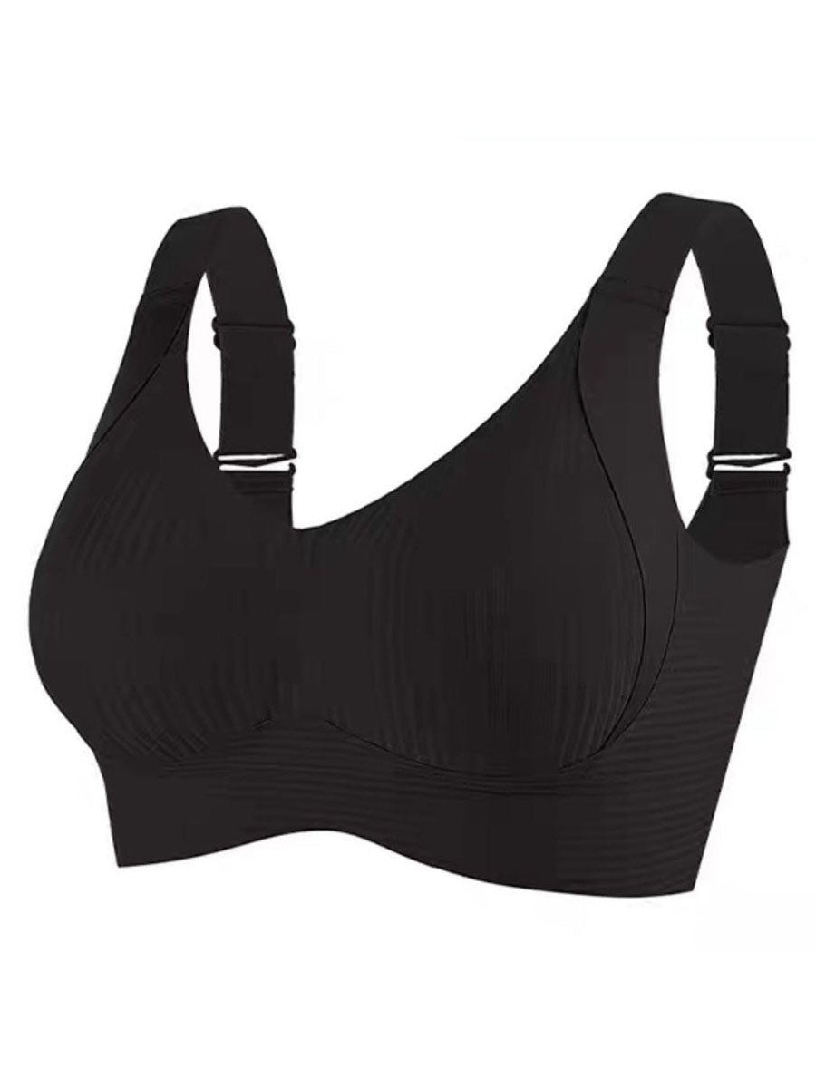 💕Subtle Striped Seamless Bra with W-Support – Comfort & Style!