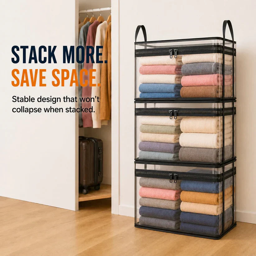 🔥📦Portable Large Heavy-Duty Thick Plastic Clear Storage Box with Hinged Lid | Home, Travel & Camping