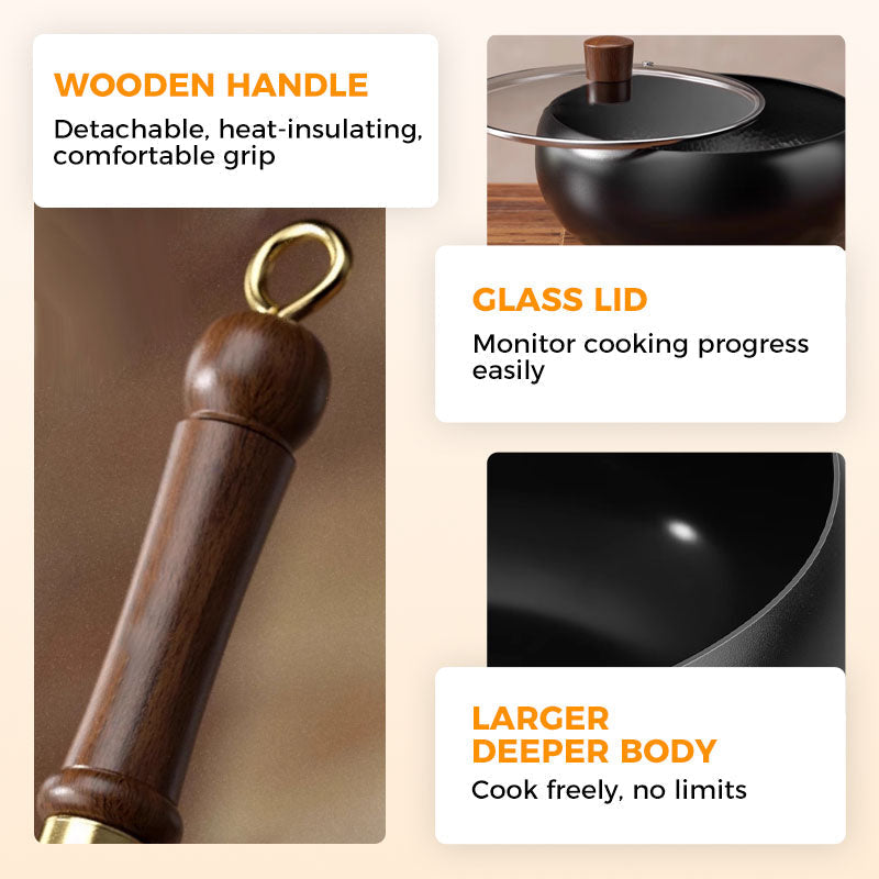 ⏳⏰Uncoated Thick Iron Pot⏲️🥖