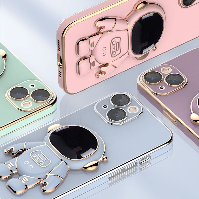 Electroplating Astronaut iPhone Case & Stand