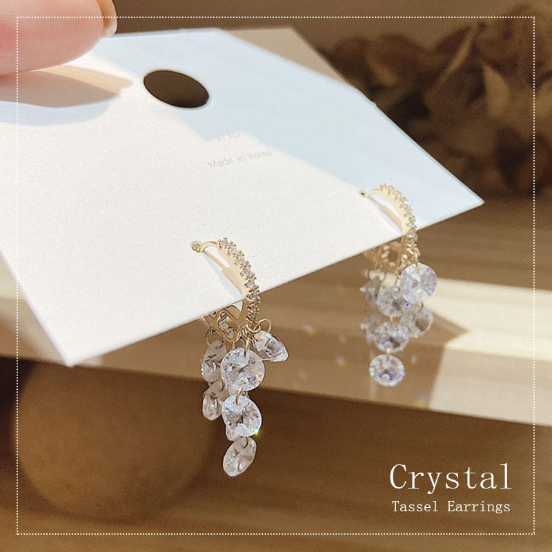 Crystal tassel earrings