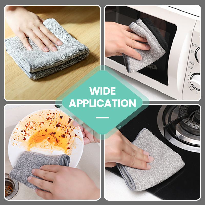 🌿Upgrade Cleaning Cloth - Bamboo Charcoal + Microfiber Hybrid 🏆 🧪 Lab-Tested Absorption | 🧤 Lint-Free | 🎁 Includes Storage Pouch