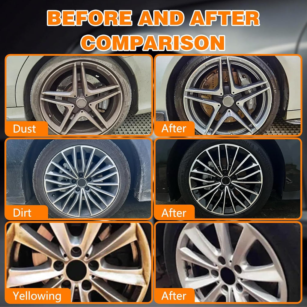 🔥Wheel and Rim Cleaning Spray, Rust and Dirt Remover, Purple-Tinted Rust Remover, All-Purpose Wheel Rust Remover