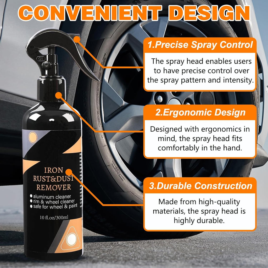 🔥Wheel and Rim Cleaning Spray, Rust and Dirt Remover, Purple-Tinted Rust Remover, All-Purpose Wheel Rust Remover