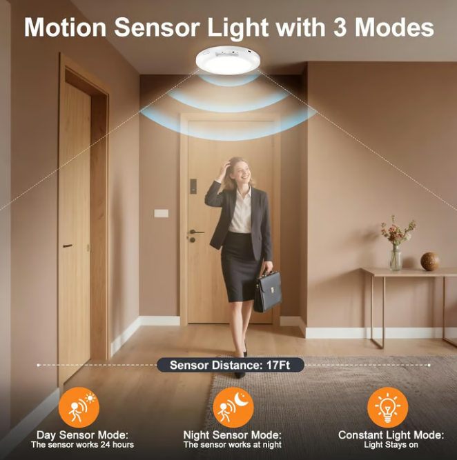 💥Big Sale-50% Off💡Rechargeable Motion Sensor Ceiling Light with Remote - Magnetic Wireless Ceiling Light Battery Powered🛋️