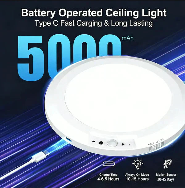 💥Big Sale-50% Off💡Rechargeable Motion Sensor Ceiling Light with Remote - Magnetic Wireless Ceiling Light Battery Powered🛋️