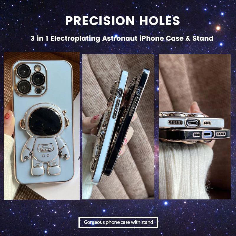 Electroplating Astronaut iPhone Case & Stand