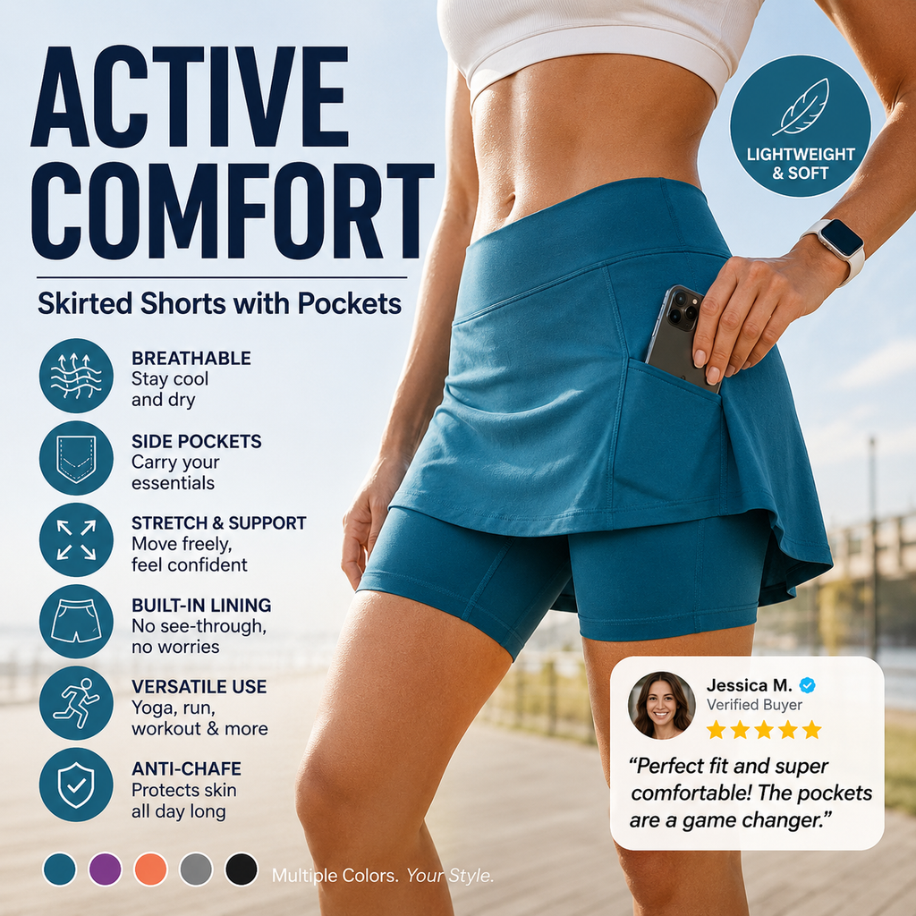 Over 30,000 units sold ⌚️ Anti-Chafing Active Skort – Super soft and comfortable🔥