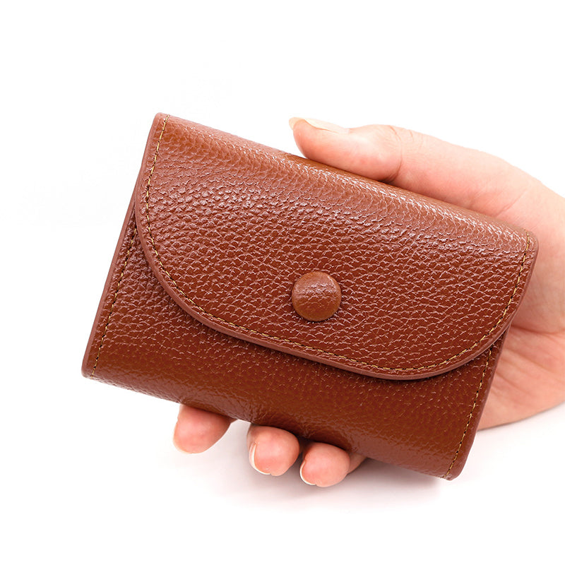 🔥Best Christmas present ever🎁🎄Fashion Lychee Pattern PU Leather Short Wallet with Convenient Snap Button
