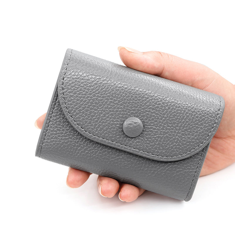 🔥Best Christmas present ever🎁🎄Fashion Lychee Pattern PU Leather Short Wallet with Convenient Snap Button