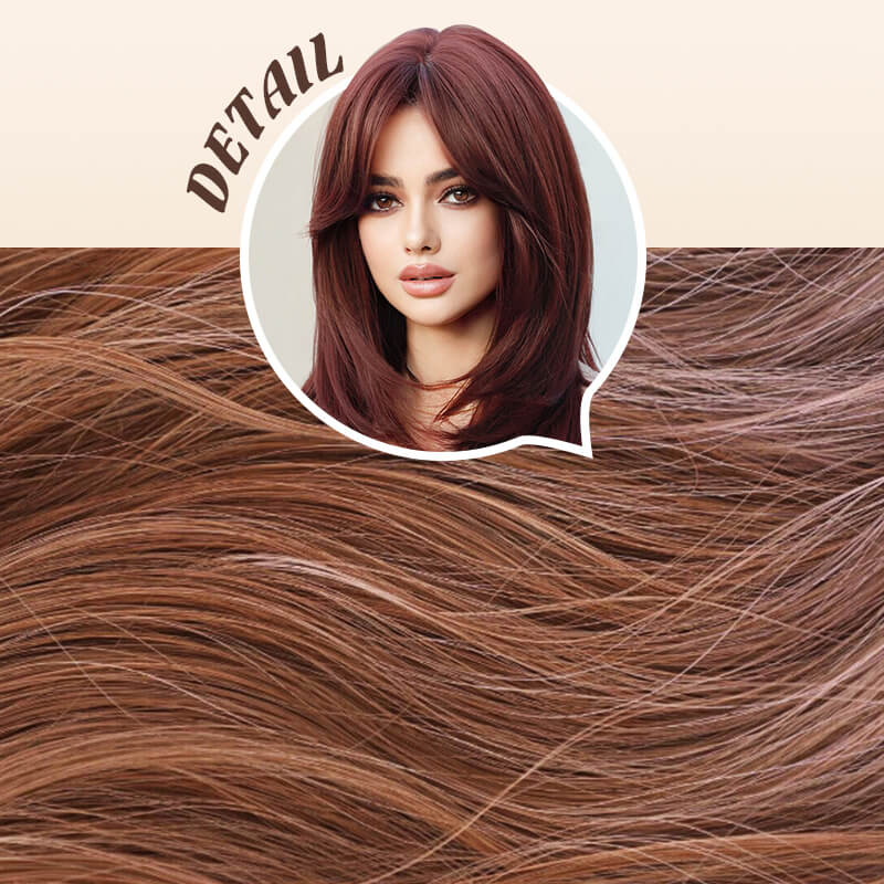 🔥Hot Sale For 50% OFF🎉Nice gift*Wig long hair Layered bangs wigs
