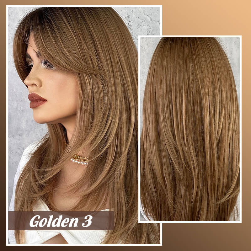 🔥Hot Sale For 50% OFF🎉Nice gift*Wig long hair Layered bangs wigs