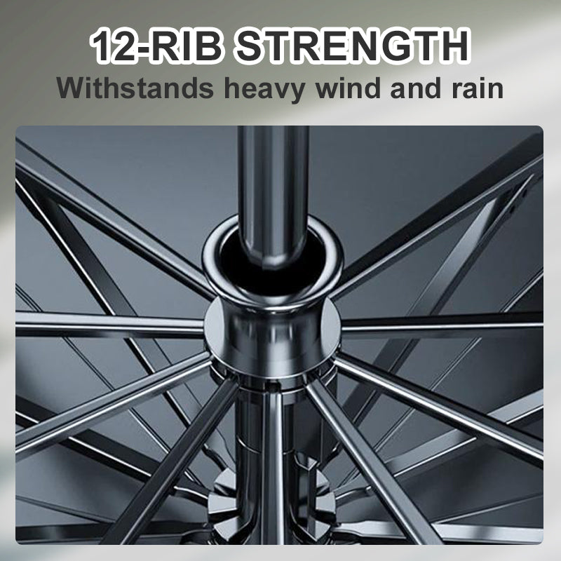 Large Windproof Folding Umbrella with 12 Ribs