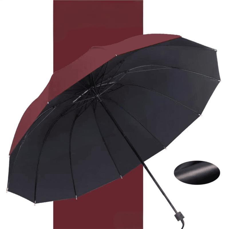 Large Windproof Folding Umbrella with 12 Ribs