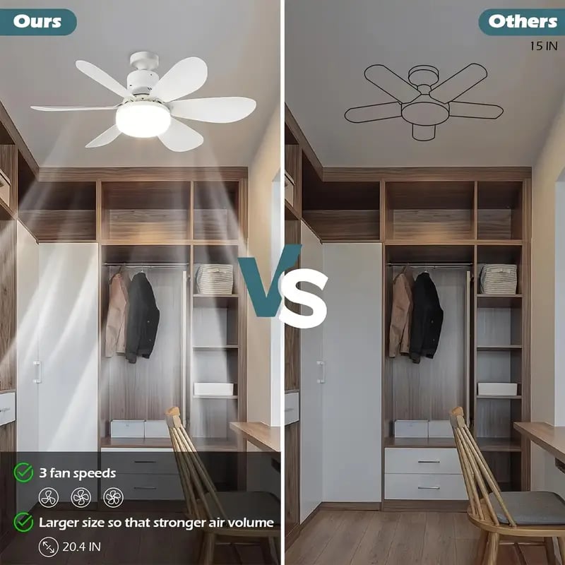 🔥sale 50%OFF-🎁2-IN-1 PORTABLE CEILING FAN & LIGHT with Remote Control