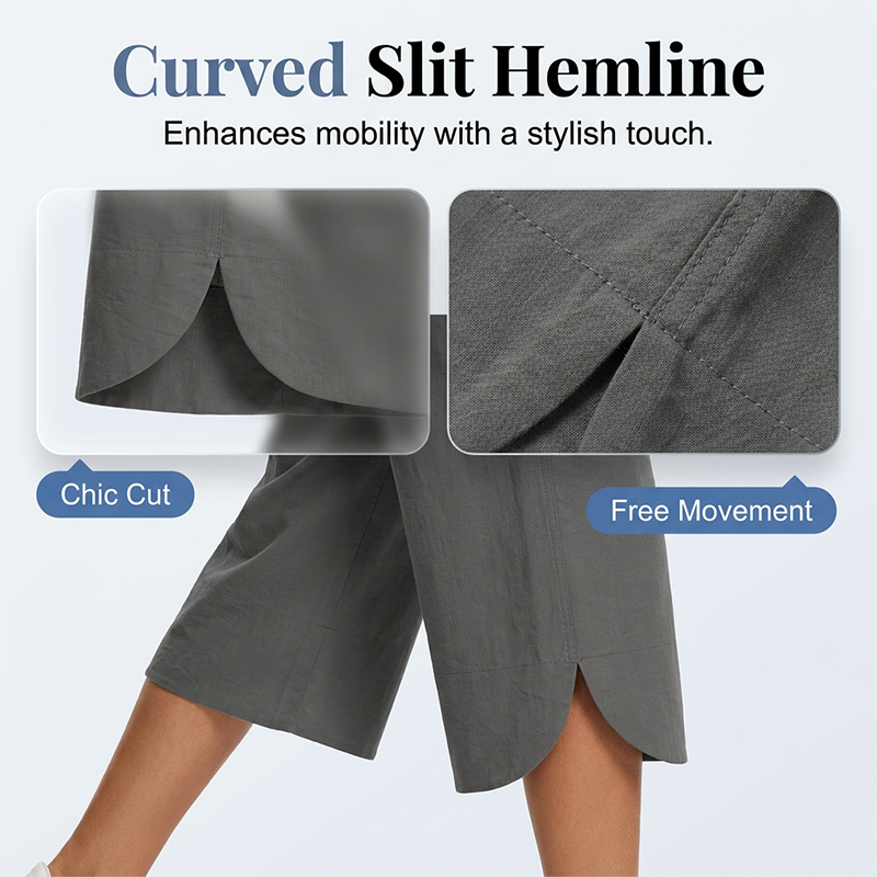 👖  Women's Solid Loose Capri Pants – Elastic Waist & Deep Pockets – Breathable Casual Trousers ✨
