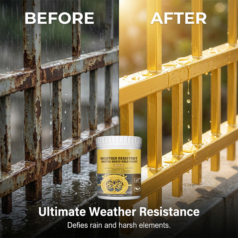 🏆 Special Price  $19.99 ! 🔥 Weather-resistant, Water-based Gold Paint