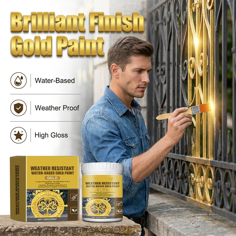 🏆 Special Price  $19.99 ! 🔥 Weather-resistant, Water-based Gold Paint