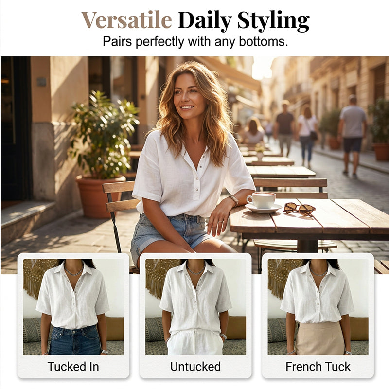 🔥Limited-time offer-Women's Casual Short Sleeve V-Neck Shirt