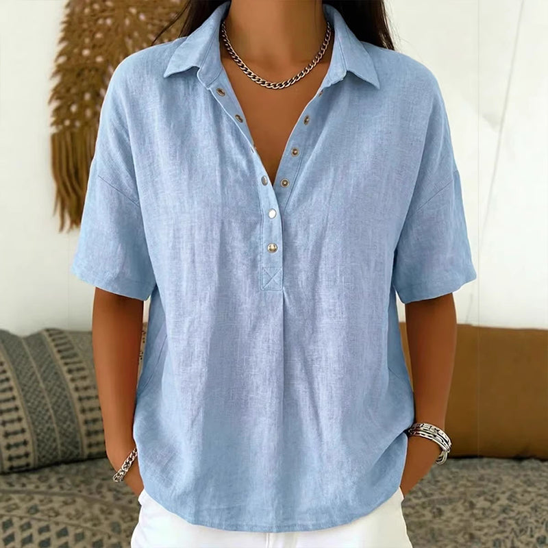 🔥Limited-time offer-Women's Casual Short Sleeve V-Neck Shirt