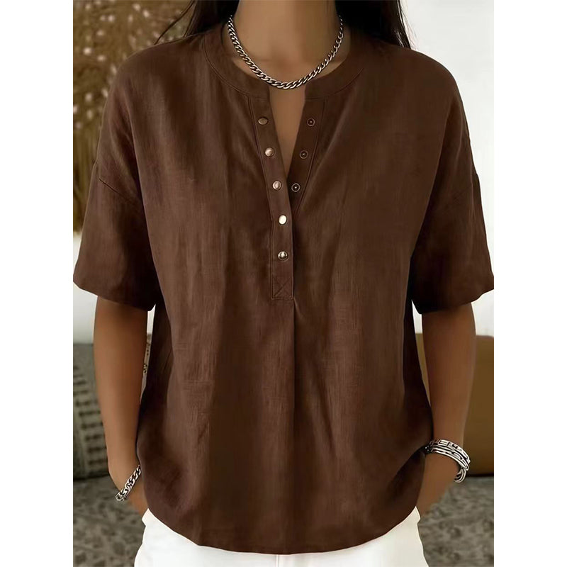 🔥Limited-time offer-Women's Casual Short Sleeve V-Neck Shirt