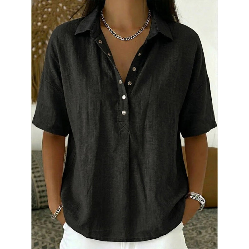 🔥Limited-time offer-Women's Casual Short Sleeve V-Neck Shirt