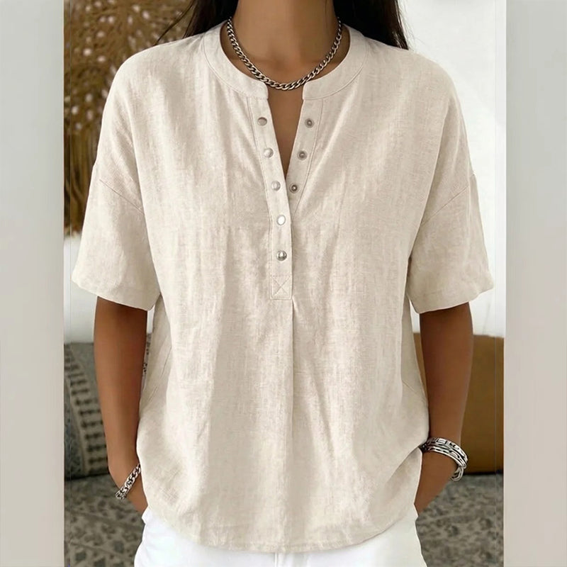 🔥Limited-time offer-Women's Casual Short Sleeve V-Neck Shirt