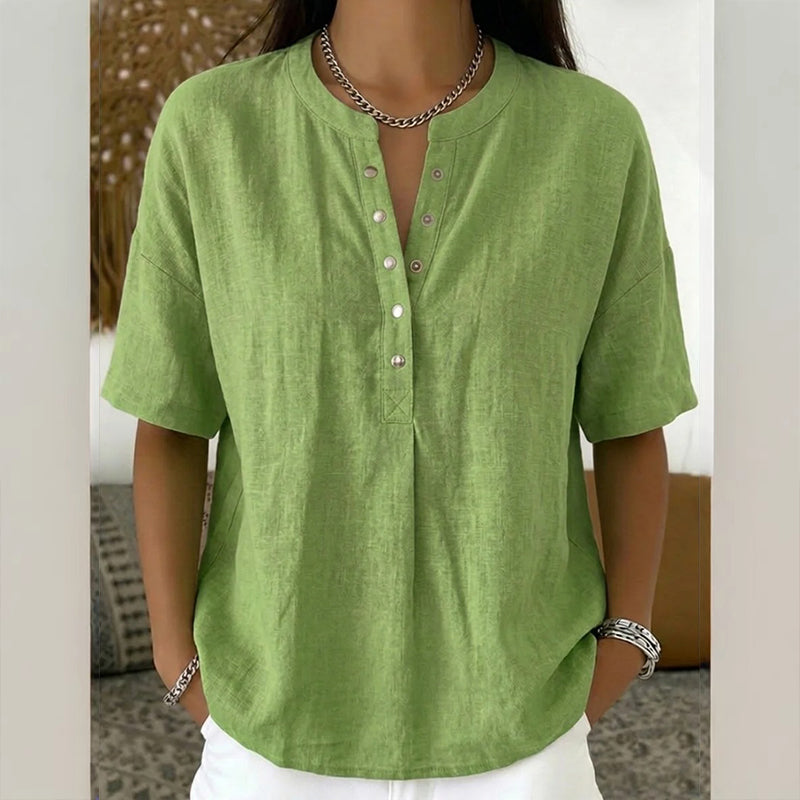 🔥Limited-time offer-Women's Casual Short Sleeve V-Neck Shirt