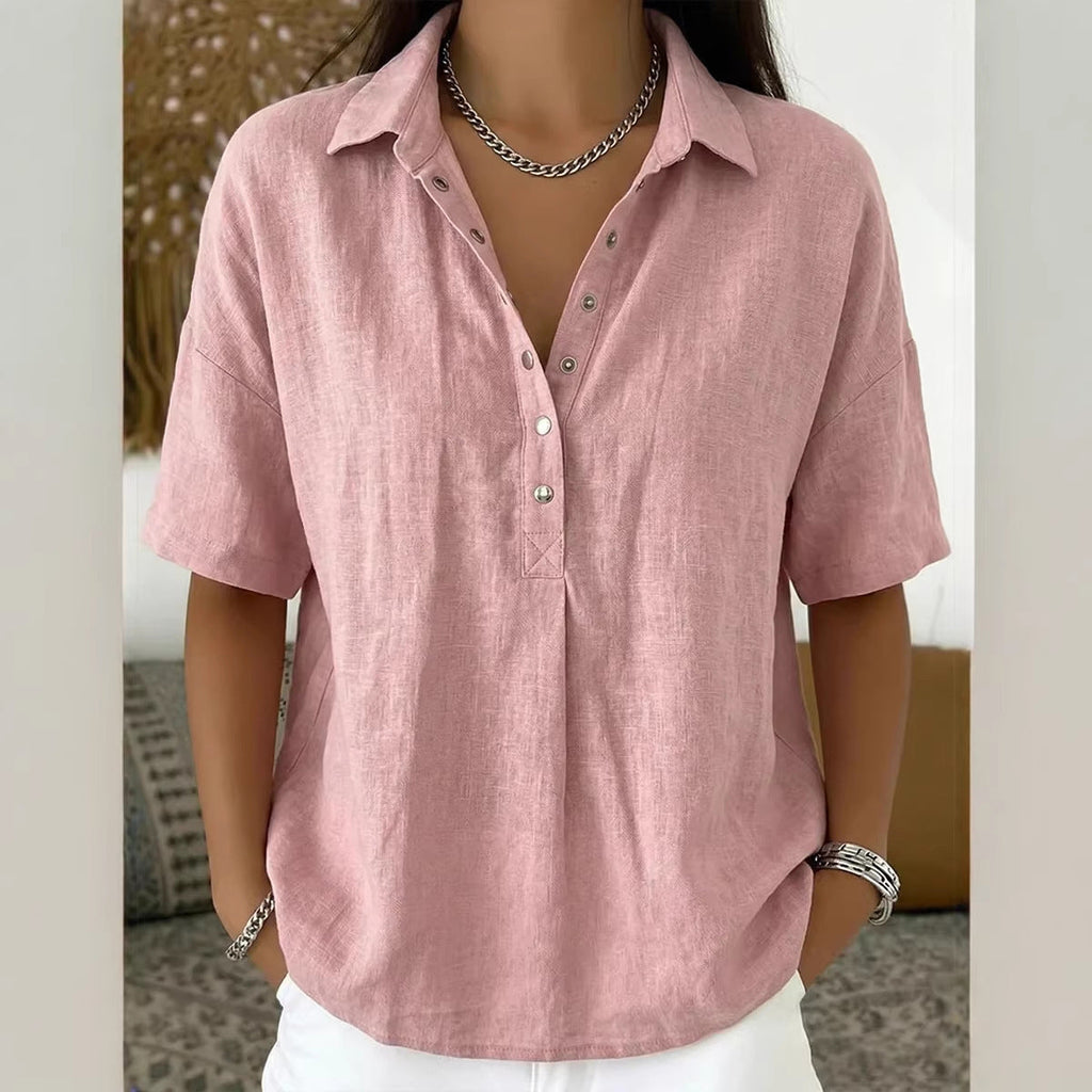 🔥Limited-time offer-Women's Casual Short Sleeve V-Neck Shirt