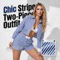 Women's Striped Shirt and Shorts Set