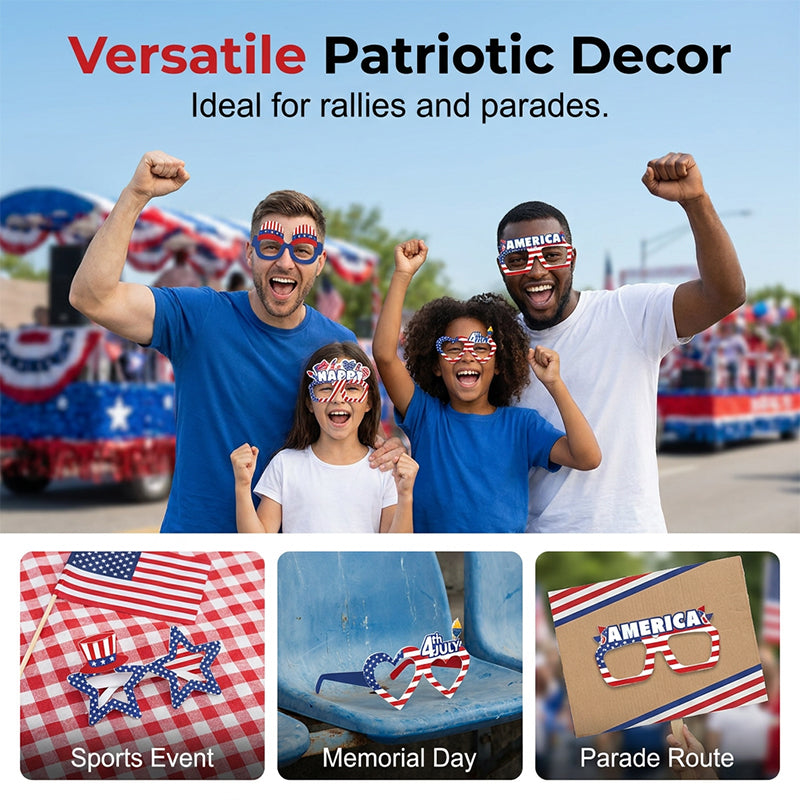 🔥Limited TimePromotion 50% OFF-Funny Flag Party Photo Prop Glasses 6-Piece Set