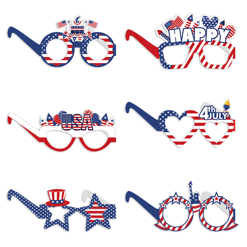 🔥Limited TimePromotion 50% OFF-Funny Flag Party Photo Prop Glasses 6-Piece Set