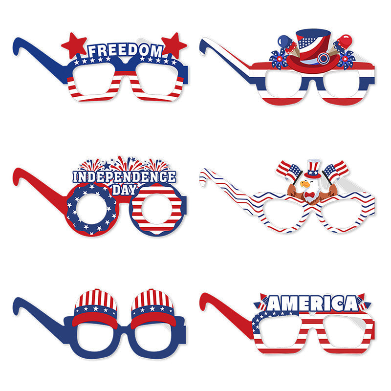 🔥Limited TimePromotion 50% OFF-Funny Flag Party Photo Prop Glasses 6-Piece Set