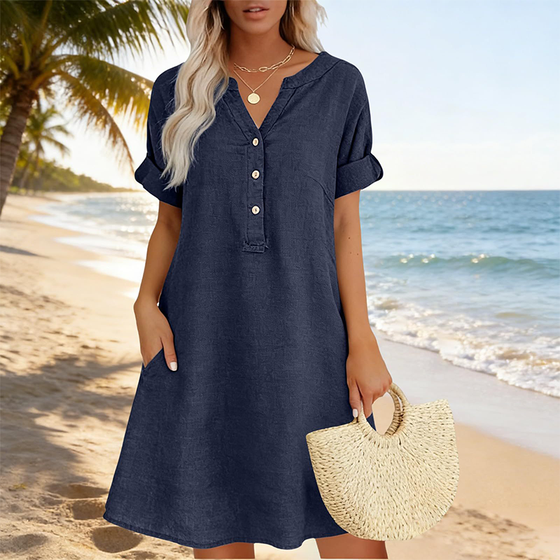 🏖️HOT DEAL 50% OFF! 👗 Women’s V-Neck Pocket Dress – Breezy, Stylish & Summer-Ready ☀️✨