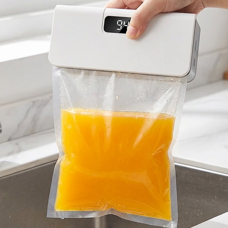 Rechargeable magnetic bag sealer with cutter