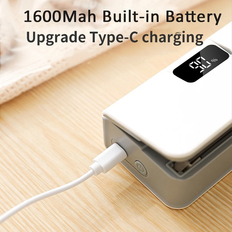 Rechargeable magnetic bag sealer with cutter