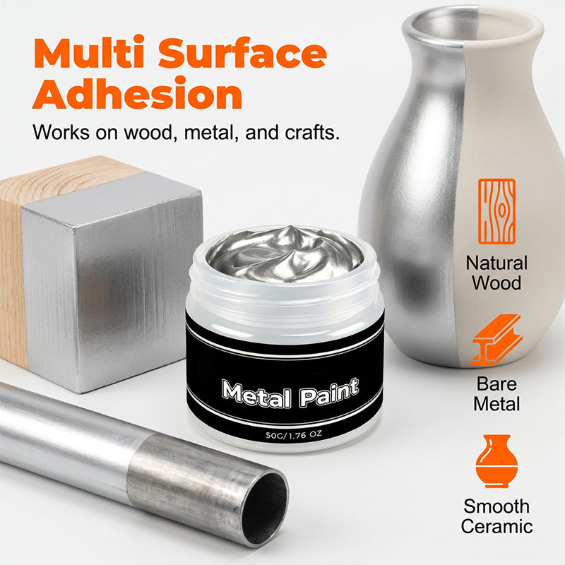 🔥 50% OFF !! 📢 Quick-Dry Silver Metal Paint | Resistant to fading, peeling and cracking ✨