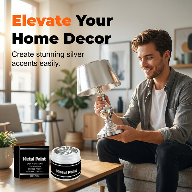 🔥 50% OFF !! 📢 Quick-Dry Silver Metal Paint | Resistant to fading, peeling and cracking ✨