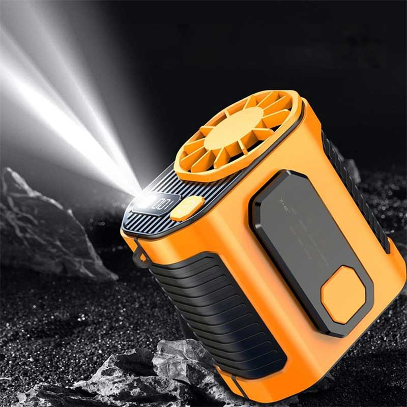 Outdoor High-Speed Waist-Mounted Portable Fan with Flashlight