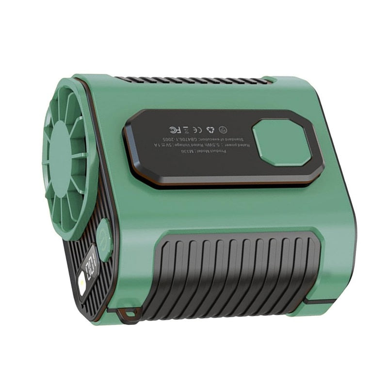 Outdoor High-Speed Waist-Mounted Portable Fan with Flashlight