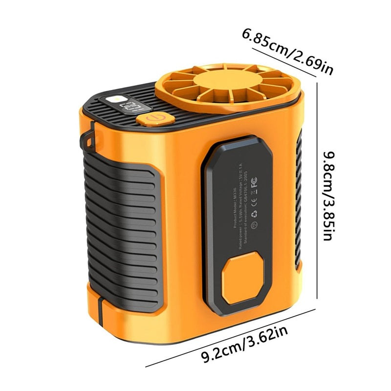 Outdoor High-Speed Waist-Mounted Portable Fan with Flashlight