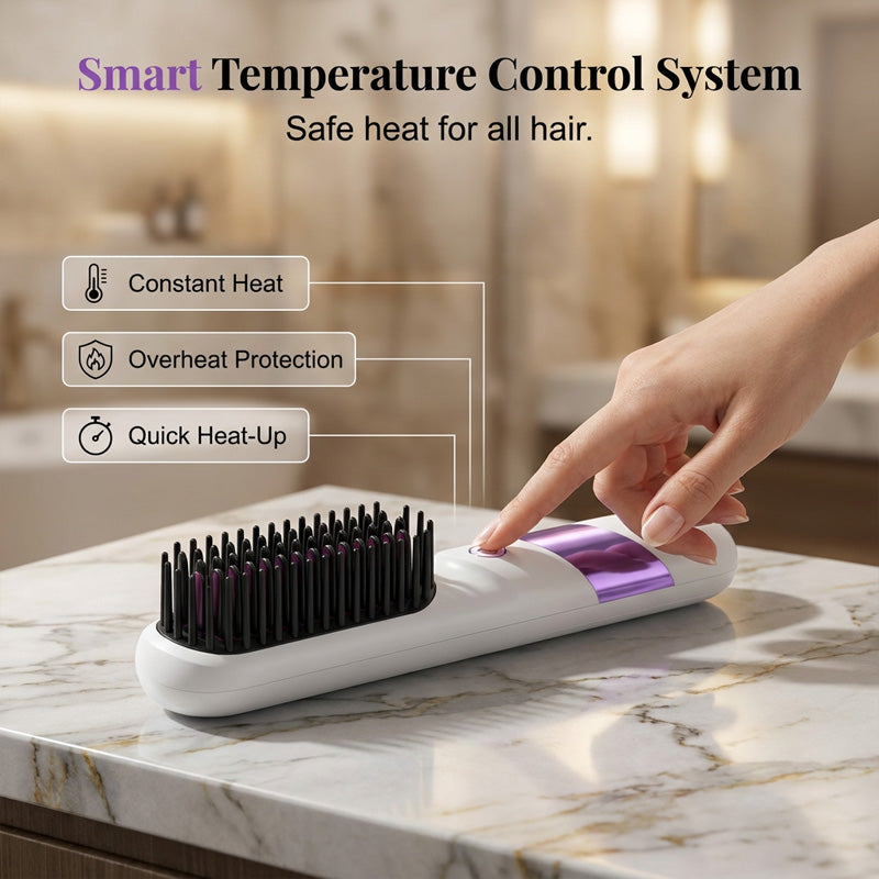 🔥Limited-time offer- 50% OFF🔥Cordless Ceramic Hair Straightener Brush