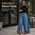 👖✨ Avant-garde high-waisted wide-leg jeans
