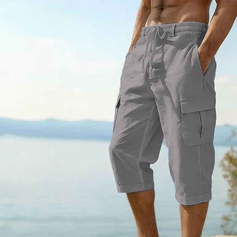 🔥New arrivals now on sale-Men's Linen Blend Cargo Capri Pants
